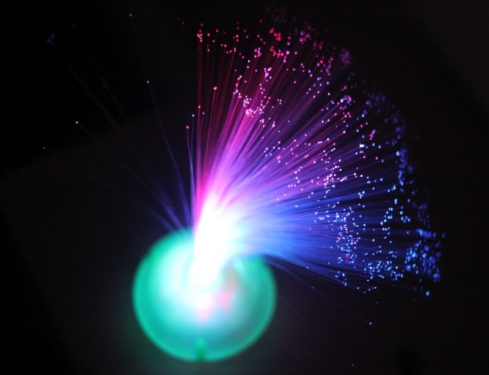 Fibre optic changing colour